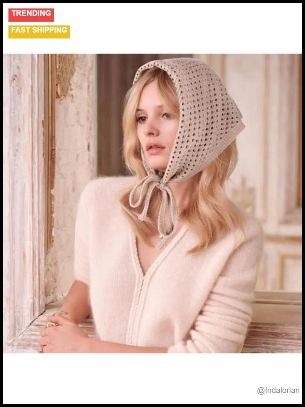 Knit Balaclava Hood Winter Warm Hooded Scarf Hat Neck Cover Hijab Beanie